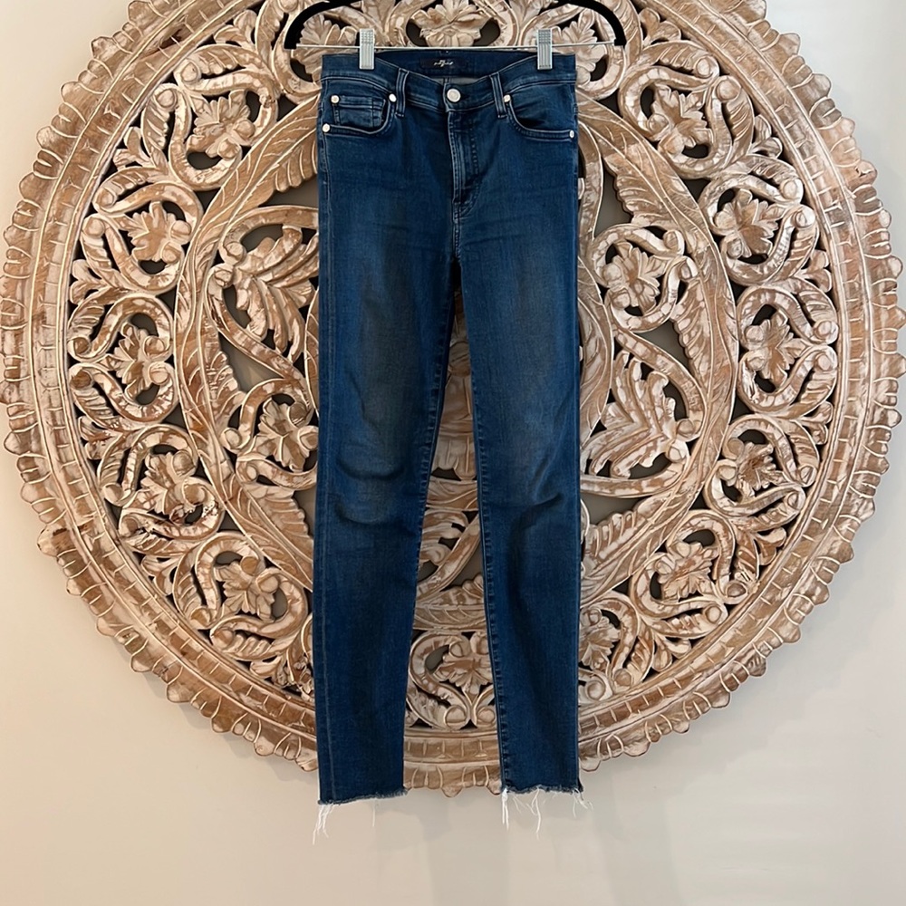7 for all mankind - slim illusion luxe mid indigo - size 26